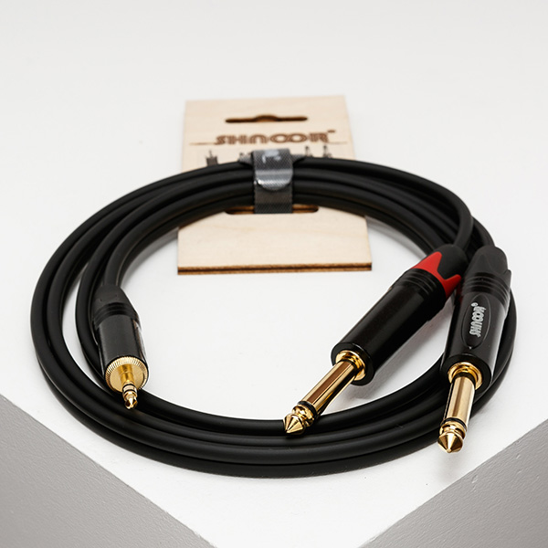 MJ2JM-1,5m Y-кабель 3,5 мм мини-джек - 2 моноджека 6,3 мм, 1,5 м. SHNOOR