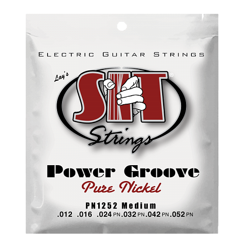 PN1252 Power Groove Pure Nickel Medium Комплект струн для электрогитары, 12-52.  SIT 
