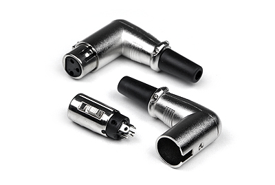 XLR3F200C разъём XLR 3Р, 1 шт., угловой, кабельный, мама, корпус металл/пластик. INVOTONE
