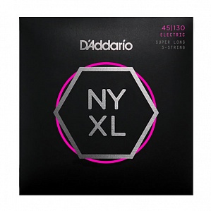 NYXL45130SL NYXL Комплект струн для 5-стр бас-гитары, никел, Super Long, RegLight, 45-130, D'Addario