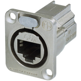 NE8FDX-P6 Разъем панельный, проходной, D-типа металлический RJ45. NEUTRIK 
