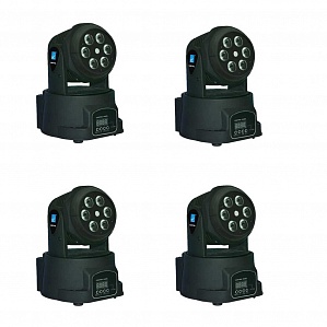LM70L Комплект из 4 штук моторизированных светодиодных мини-прожекторов с лазером, 6х8Вт, Big Dipper