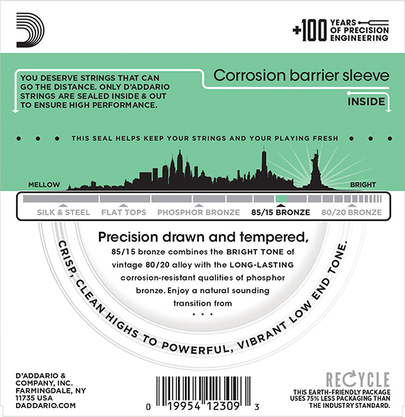 EZ920 AMERICAN BRONZE 85/15 Струны для акустической гитары Medium Light 12-54 D`Addario