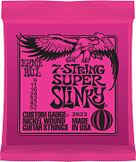 P02623 Комплект струн для 7-струнной электрогитары Nickel Wound Super Slinky, 9-52, Ernie Ball 