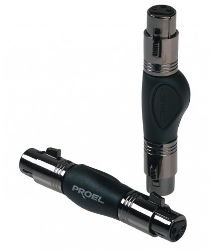 DHMA340 Адаптер металлический с внешним резиновым покрытием, XLR (мама)<-> XLR (мама). PROEL