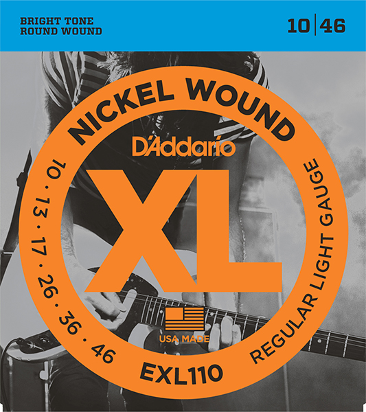EXL110 XL Nickel Wound Комплект струн для электрогитары, Regular Light, 10-46, D`Addario