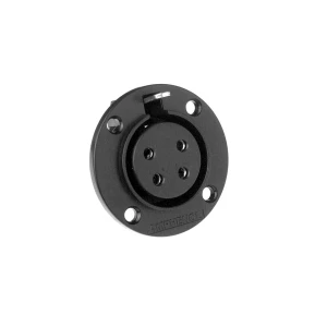 (INV) AMPHENOL AP-4-13 - разъем блочный 4 контакта, 'мама ', корпус - пластик, круглый.фланец, черный