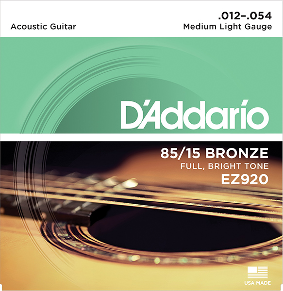 EZ920 AMERICAN BRONZE 85/15 Струны для акустической гитары Medium Light 12-54 D`Addario