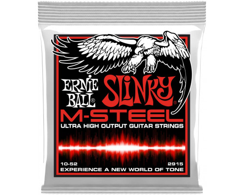 P02915 M-STEEL Skinny Top Heavy Bottom Комплект струн для электрогитары, 10-52, Ernie Ball