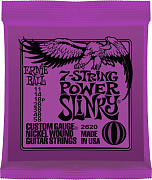 P02620 Комплект струн для 7-струнной электрогитары Nickel Wound Power Slinky, 11-58, Ernie Ball