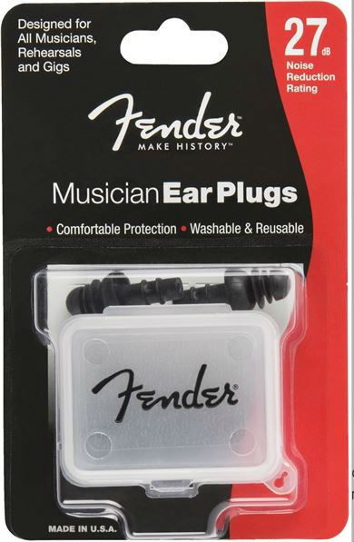 MUSICIAN SERIES BLACK EAR PLUGS беруши, цвет чёрный, FENDER 