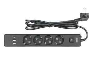 PC-7B-2M PowerCube Удлинитель, 4 розетки, 3 USB-порта, Электрическая мануфактура