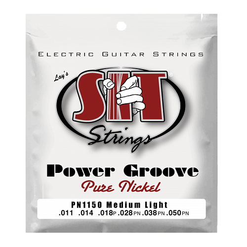 PN1150 Power Groove Pure Nickel Medium Light Комплект струн для электрогитары, 11-50. SIT 