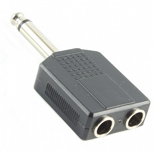 CC313 Переходник (разъем переходной) 6,35мм, штекер, моно - 2х6,35мм, гнезда, Soundking