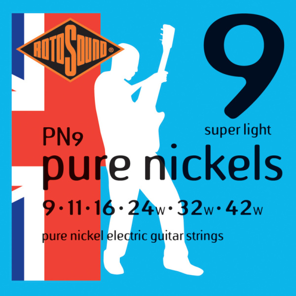 PN9 STRINGS NICKEL Комплект струн для электрогитары, никель, 9-42. ROTOSOUND