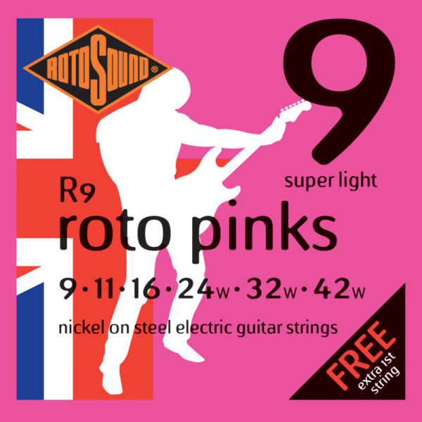 R9 STRINGS NICKEL SUPER LIGHT Комплект струн для электрогитары, никель, 9-42. ROTOSOUND