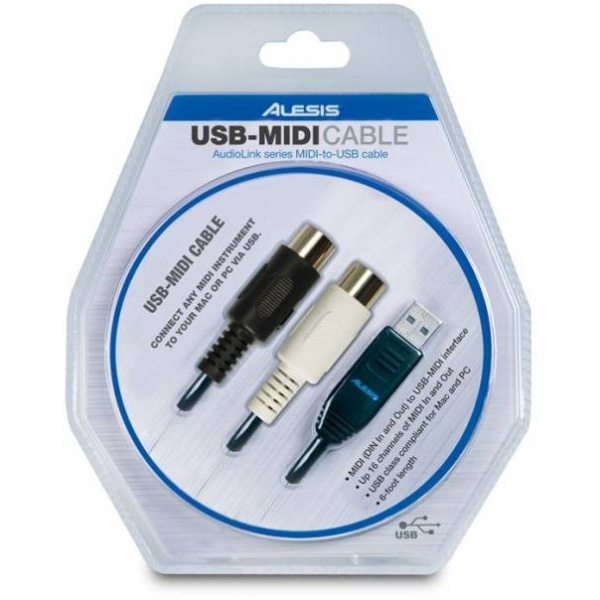 USB-Midi Cable (два DIN5 -> USB) Кабель цифровой 2 *миди -usb,  ALESIS