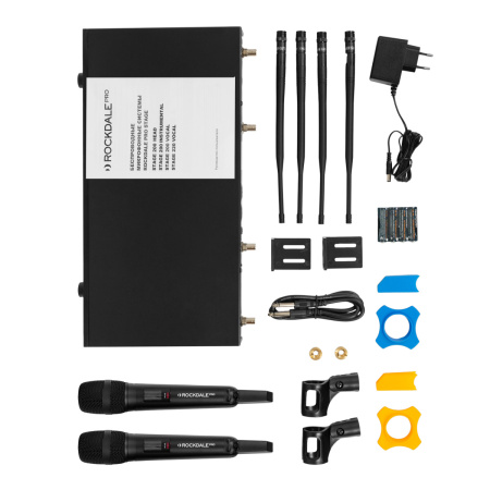 Stage 220 BK Vocal вокал радиосистема с двумя ручными металлическим передатчиками, ROCKDALE PRO