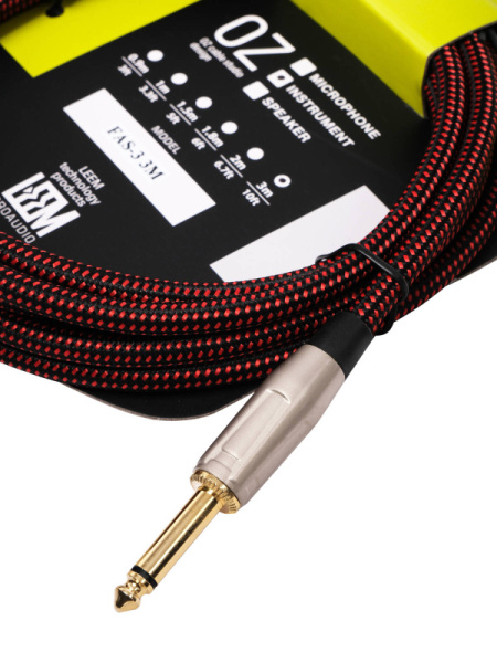 FAS-3(BK/RD) Кабель инструментальный, черный/красный, 3м, Leem