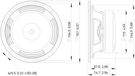 WSF061.52 Динамик 6.5", 250Вт, 8 Ом, Lavoce