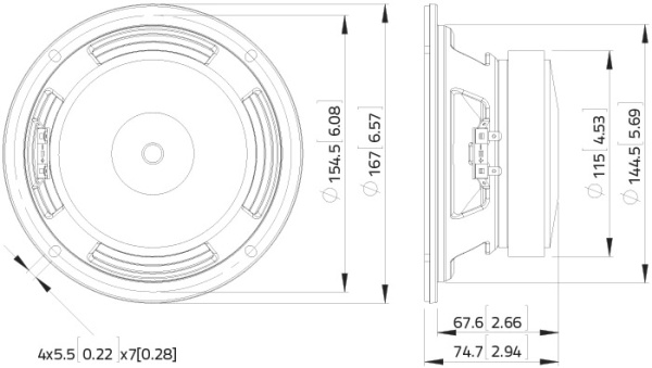 WSF061.52 Динамик 6.5", 250Вт, 8 Ом, Lavoce