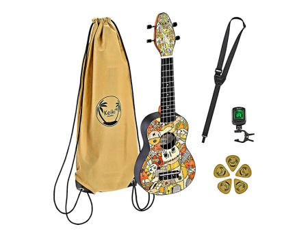 K2-VP Keiki Designer Series Укулеле сопрано, с чехлом и тюнером, Ortega