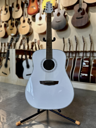 AD-200 WH Акустическая гитара, цвет белый, скос под правую руку, FLIGHT