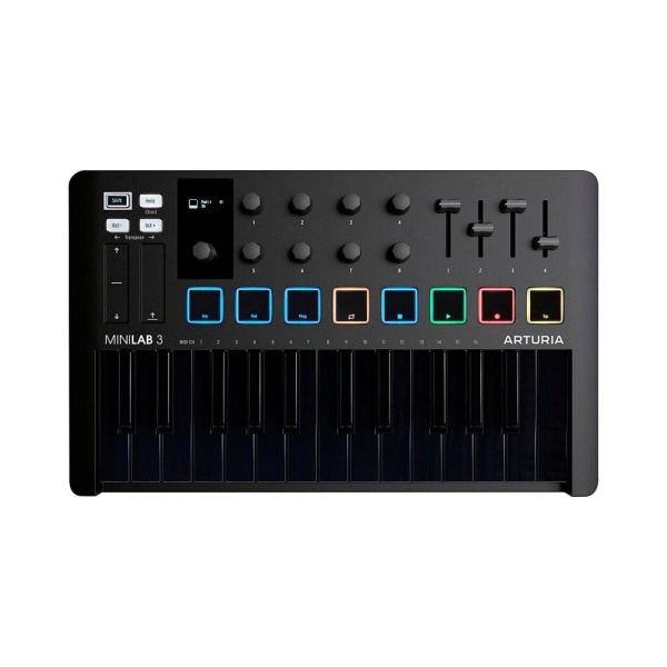 MiniLAB 3 Deep Black MIDI-клавиатура, 25 клавиш, черный цвет. ARTURIA 
