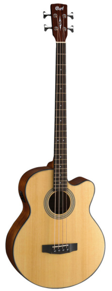 SJB5F-NS-WBAG Acoustic Bass Series Электро-акустическая бас-гитара цвет натуральный, с чехлом, Cort