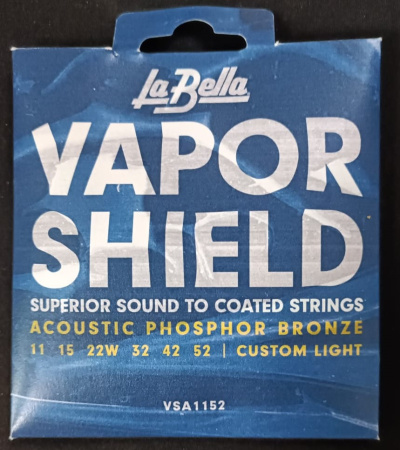 VSA1152 Vapor Shield Комплект струн для акустической гитары, фосф.бронза, 11-52, La Bella