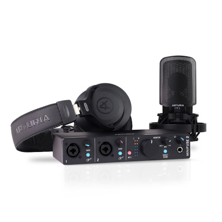 MiniFuse Recording PackBlack Комплект: MiniFuse 2, микрофон, поп-фильтр, наушники, кабель.  ARTURIA