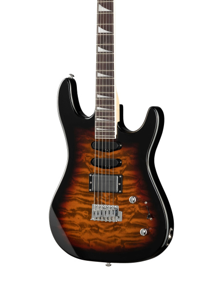 E228BS Электрогитара, красный санберст, Caraya