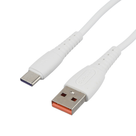 00-00022801 Кабель GP07T USB (m)-Type-C (m) 1.0м 2.4A, силикон, белый, GoPower