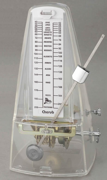 WSM-330TR Метроном механический. Прозрачный. Cherub