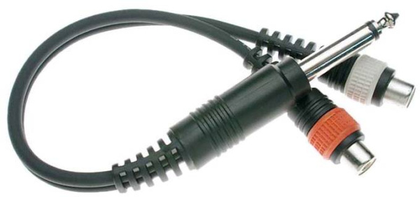 STAGG YC-0,1/1PM2CFH-Кабель переходной 10см, моно "джек" M - 2xRCA F