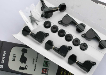 SG381 07 CB L6 колки, Cosmo black. Gotoh (Made in Japan)