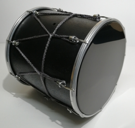 BK-10Blmv Барабан кавказский 10" с веревкой 25х25.4см, цвет - чёрный матовый, Мастерская Бехтеревых