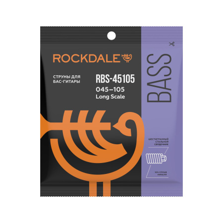 RBS-45105 Комплект струн для бас-гитары с шестигранным сердечником и никелевым покрытием. ROCKDALE