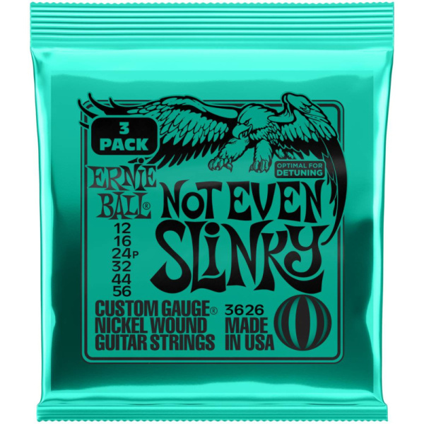 P03626 Not Even Slinky Набор из 3х комплектов струн для электрогитары, 12-56, Ernie Ball