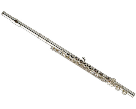 YFL-212 флейта без резонаторов, не в линию, с `ми-механикой`, посеребренная с кейсом и чехлом YAMAHA