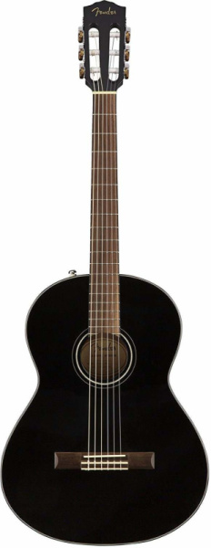 CN-60S Black Классическая гитара, топ массив ели, цвет черный. FENDER