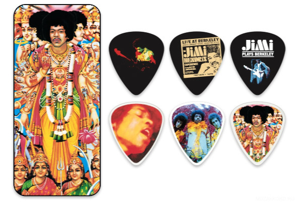 (TDN) Dunlop JН-PT02М Bold as Love Pick Tin набор медиаторов в жестяном футляре, средние, 12 шт