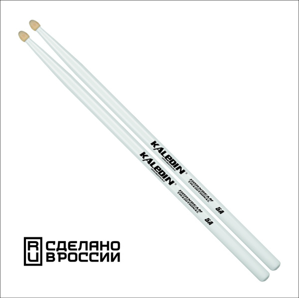 7KLHBW5A 5A Барабанные палочки, граб, деревянный наконечник, белые, Kaledin Drumsticks