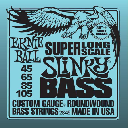 2849 струны для бас-гитары Nickel Wound Bass Super Long Scale Slinky (35"+). Ernie Ball
