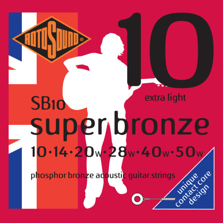 SB10 STRINGS PHOSPHOR BRONZE струны для акустической гитары. ROTOSOUND