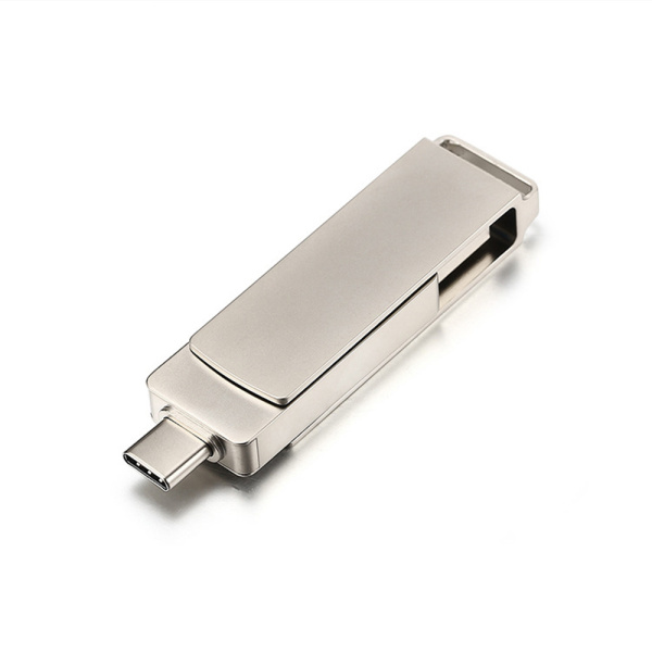 00-00030046 Флеш-накопитель MODERN 128GB USB3.0 Type-C (m) металл серый, GoPower