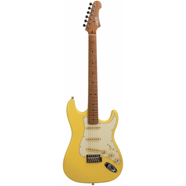 JS-300 VYW электрогитара, Stratocaster, корпус тополь запеченный, 22 лада, SSS, tremolo, JET