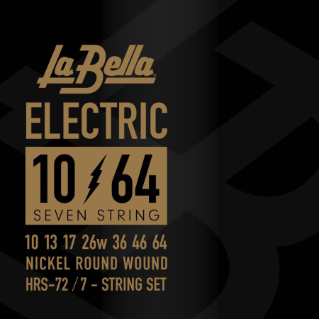 HRS-72 Комплект струн для 7-струнной электрогитары, никель, 10-64, La Bella