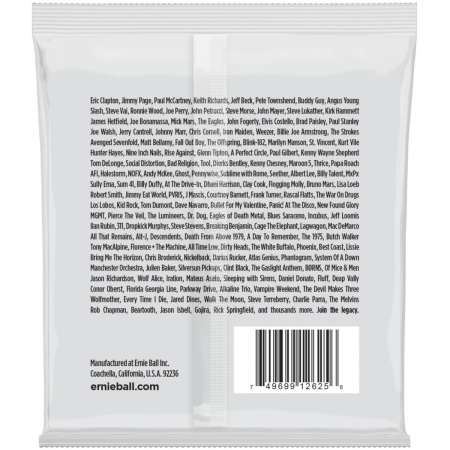 P02625 Slinky Комплект струн для 8-струнной электрогитары, никель, 10-74, Ernie Ball