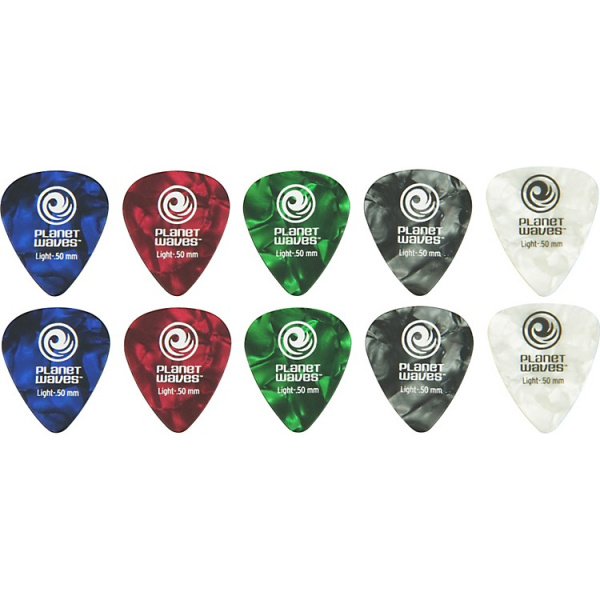 1CAP4 Pearl Celluloid Medium Медиатор разноцветной средний, целлулоид, Planet Waves